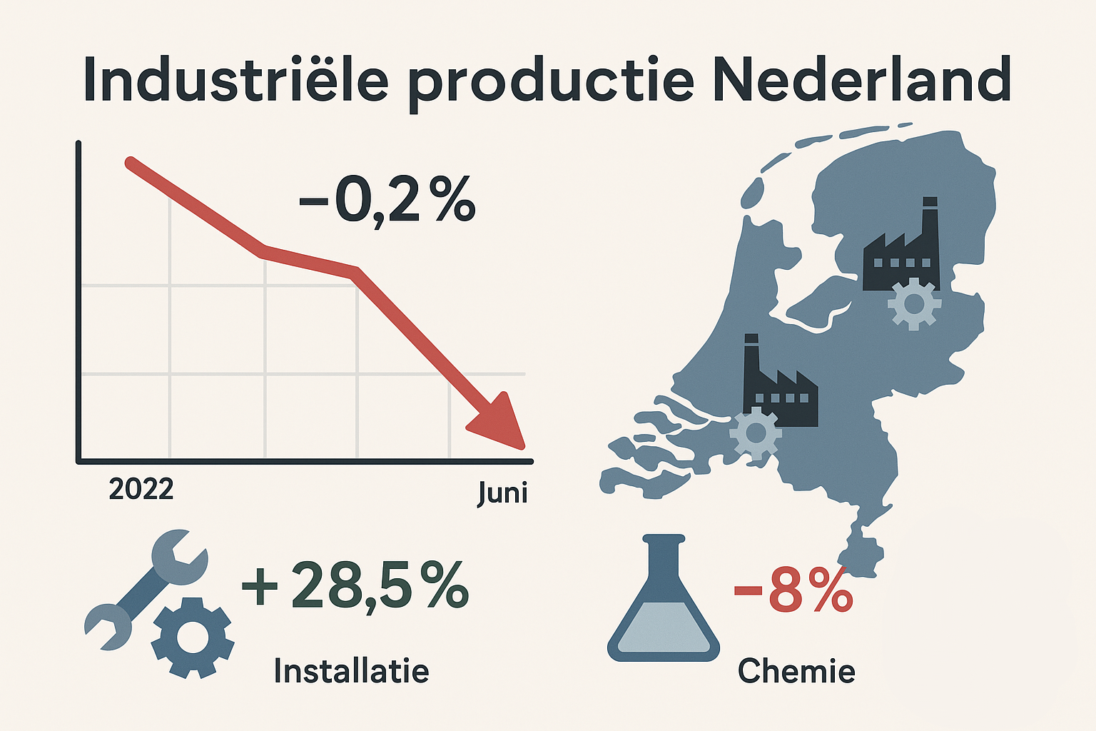 Productie Nederlandse industrie krimpt toch weer