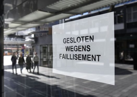 Aantal uitgesproken faillissementen iets gestegen in maart